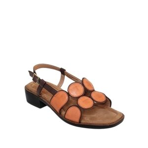 Salvia Maja Sandal Apricot and Brown Calfskin Size 38